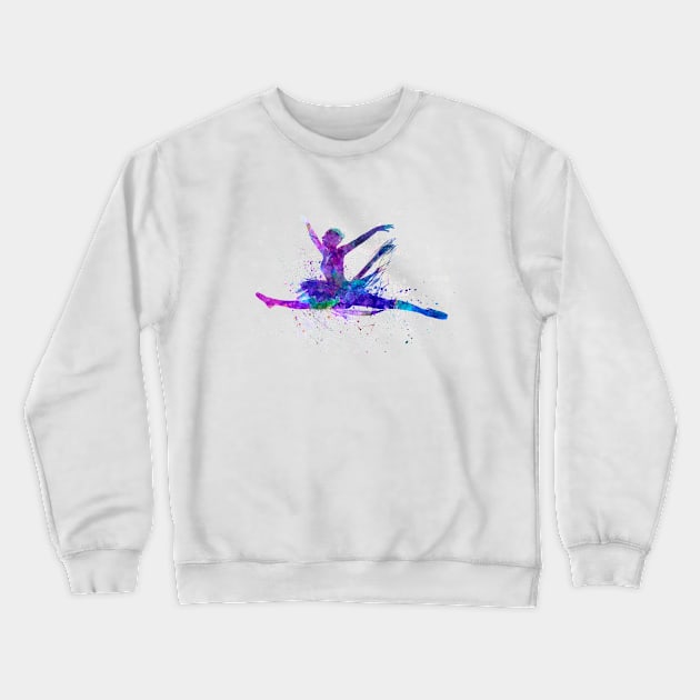 Ballet girl in watercolor Crewneck Sweatshirt by PaulrommerArt